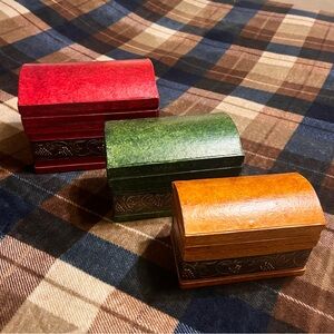 Multicolor Decorative trinket Boxes Set of 3